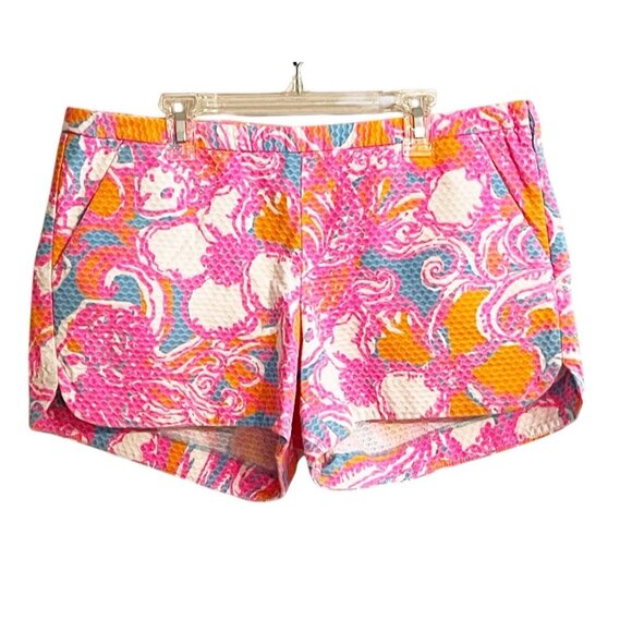 Lilly Pulitzer Pants - Lilly Pulitzer Adie Feeling Tanked Shorts Size 8 Textured Side Zip Preppy Beach